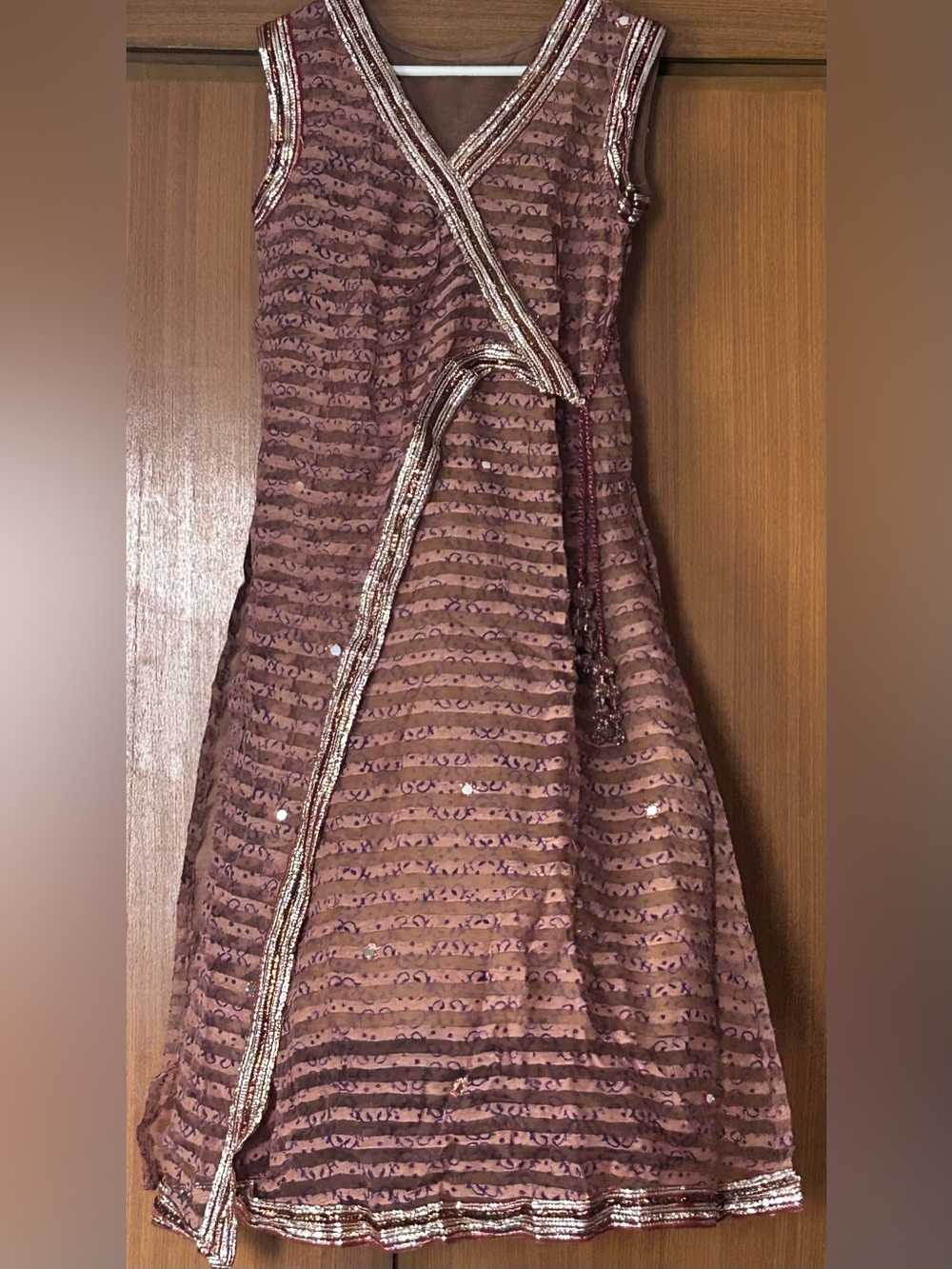 Women’s Dusky Rust Embellished 3pc A-Line Dress in Small size